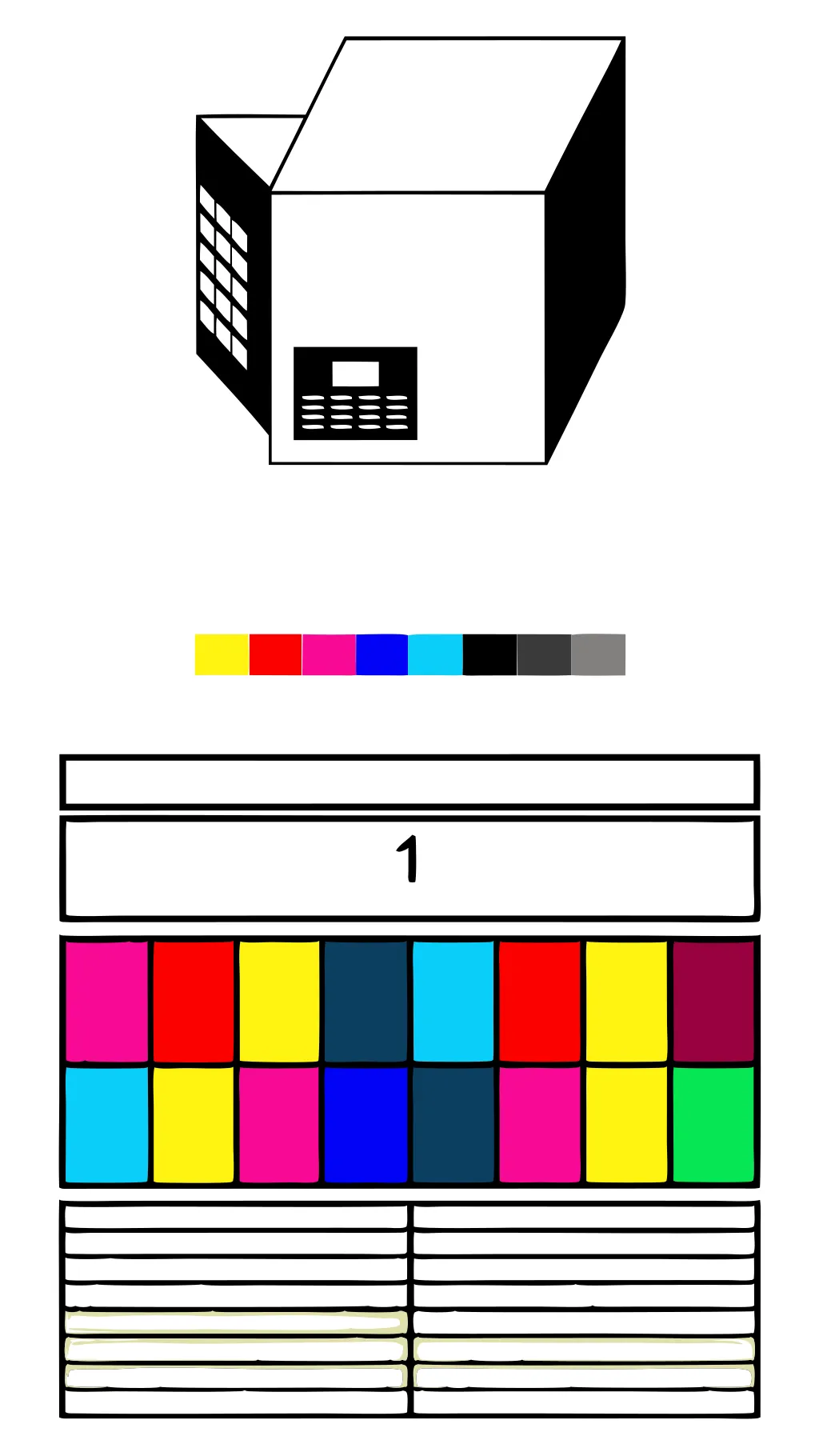 color laser printer test page